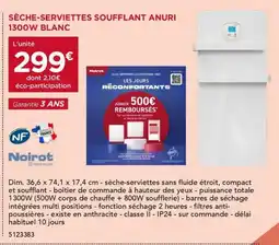 Gedimat Sèche-serviettes soufflant anuri offre