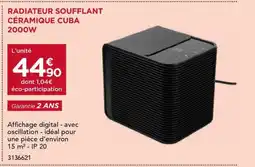 Gedimat Radiateur soufflant céramique cuba offre