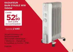 Gedimat Radiateur bain d'huile win 1500w offre