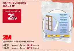 Gedimat 3M Joint mousse éco blanc offre