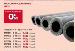 Gedimat Manchon climatube gris offre
