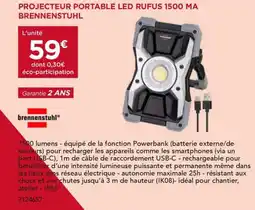 Gedimat BRENNENSTUHL Projecteur portable led rufus 1500 ma offre