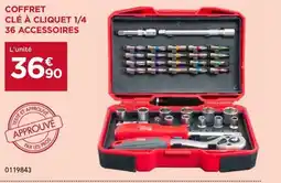 Gedimat Coffret clé à cliquet 1/4 36 accessoires offre