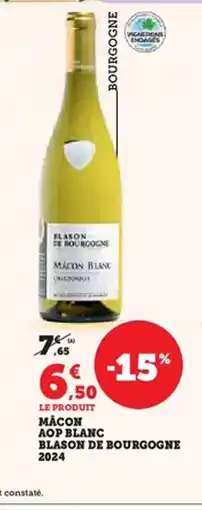 Hyper U Mâcon aop blanc blason de bourgogne 2024 offre