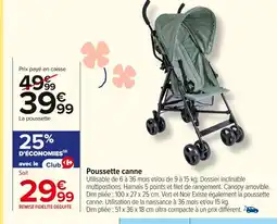 Carrefour Poussette canne offre