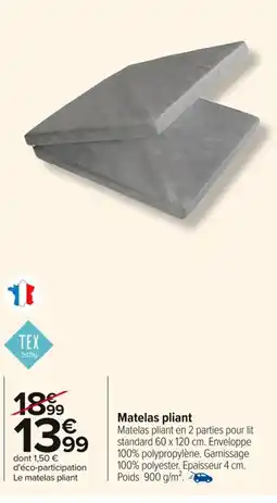 Carrefour Matelas pliant offre