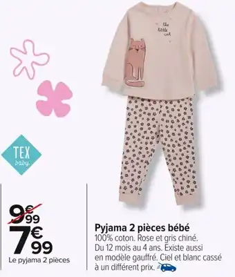 Carrefour Pyjama 2 pièces bébé offre