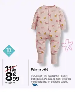 Carrefour Pyjama bébé offre