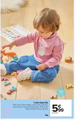 Carrefour T-shirt bébé fille offre