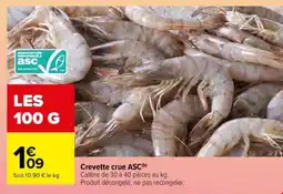 Carrefour Crevette crue ASC offre