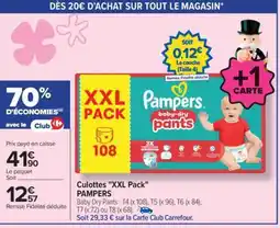 Carrefour Culottes XXL Pack PAMPERS offre