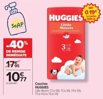 Carrefour Couches HUGGIES offre