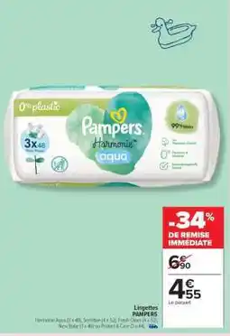 Carrefour Lingettes Pampers offre