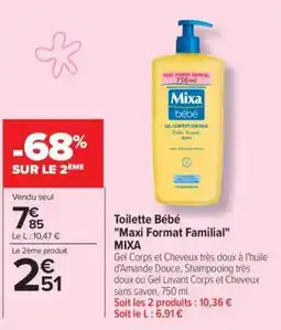 Carrefour Toilette Bébé Maxi Format Familial MIXA offre