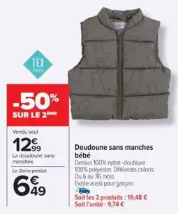 Carrefour Doudoune sans manches bébé offre