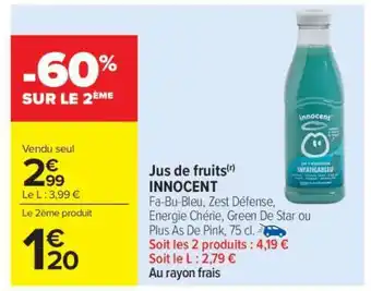 Carrefour Market Jus de Fruits 'Innocent' offre