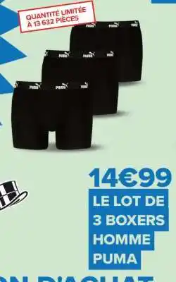 Carrefour Le lot de 3 boxers homme Puma offre