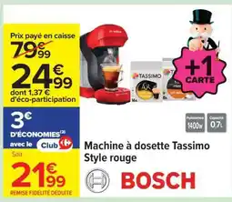 Carrefour Machine à dosette Tassimo Style rouge offre