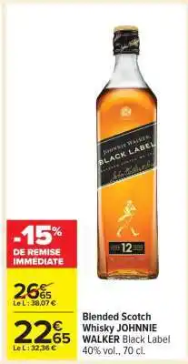 Carrefour Blended Scotch Whisky JOHNNIE WALKER Black Label offre