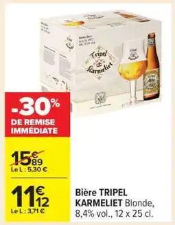 Carrefour Bière Tripel Karmeliet offre