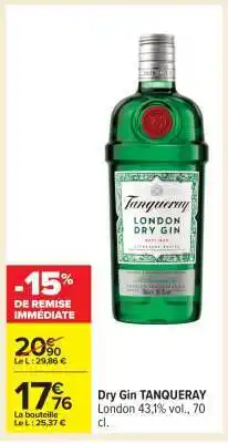 Carrefour Dry Gin TANQUERAY offre