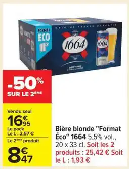 Carrefour Bière blonde Format Éco 1664 offre