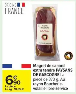 Carrefour Magret de canard extra tendre PAYSANS DE GASCOGNE offre