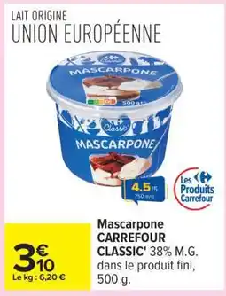 Carrefour Mascarpone CARREFOUR CLASSIC' offre