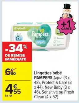Carrefour LINGETTES BÉBÉ “PAMPERS” offre