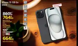 Carrefour iPhone 15 128 Go black offre