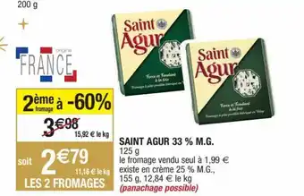 Migros Saint Agur 33 % M.G. offre