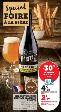 U Express Biere de tradition heritage brasserie 3 monts offre