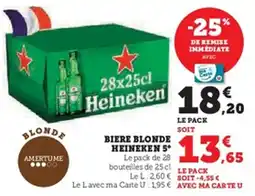U Express Biere blonde heineken 5° offre