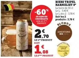 U Express Biere tripel karmeliet 8° offre