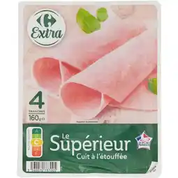 Carrefour CARREFOUR EXTRA Jambon supérieur cuit à l'étouffée offre