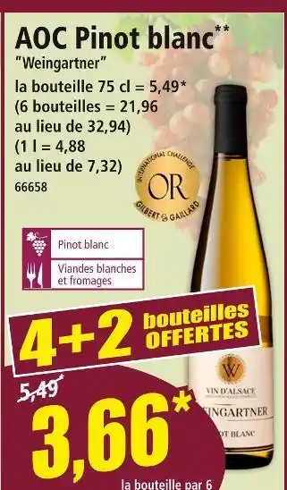 Norma WEINGARTNER AOC Pinot blanc offre