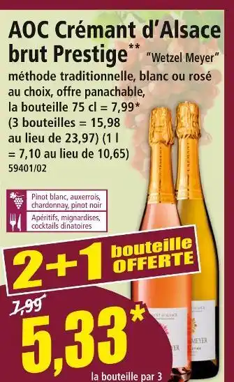 Norma Wetzel Meyer AOC Crémant d'Alsace brut Prestige offre