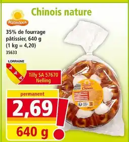 Norma MATINDOUX Chinois nature offre