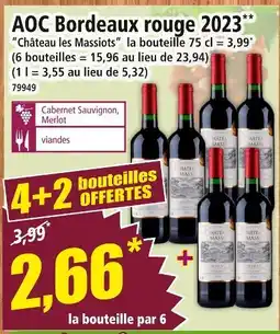 Norma Château les Massiots AOC Bordeaux rouge 2023 offre