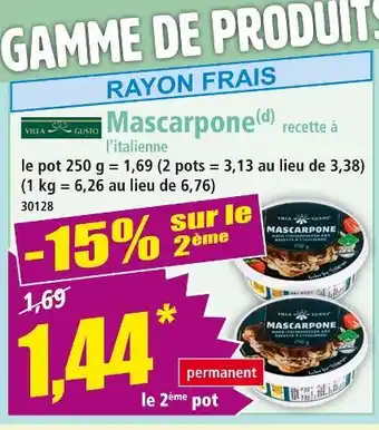 Norma VILLA GUSTO Mascarpone recette à l'italienne offre