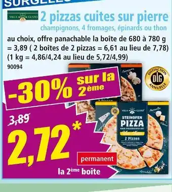 Norma VILLA GUSTO 2 pizzas cuites sur pierre offre
