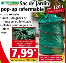 Norma Windhager Sac de jardin pop-up refermable offre