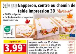 Norma bella casa Napperon, centre ou chemin de table impression 3D Automne offre