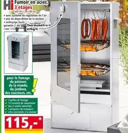 Norma Hi Fumoir en acier 3 étages env. 44 x 28 x 80 cm offre