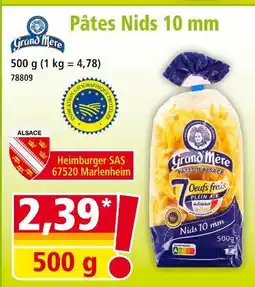 Norma GRAND'MÈRE Pâtes Nids 10 mm offre