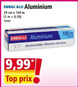 Norma EMBAL'ALU Aluminium offre