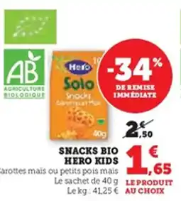 U Express Snacks bio hero kids offre