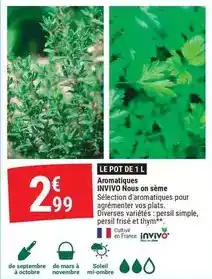 Gamm vert Invivo - le pot de 1 l aromatiques nous on sème offre
