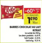 Supeco Kit kat - barres chocolat au lait offre