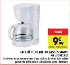 Supeco Simpl - cafetiere filtre 10 tasses e offre